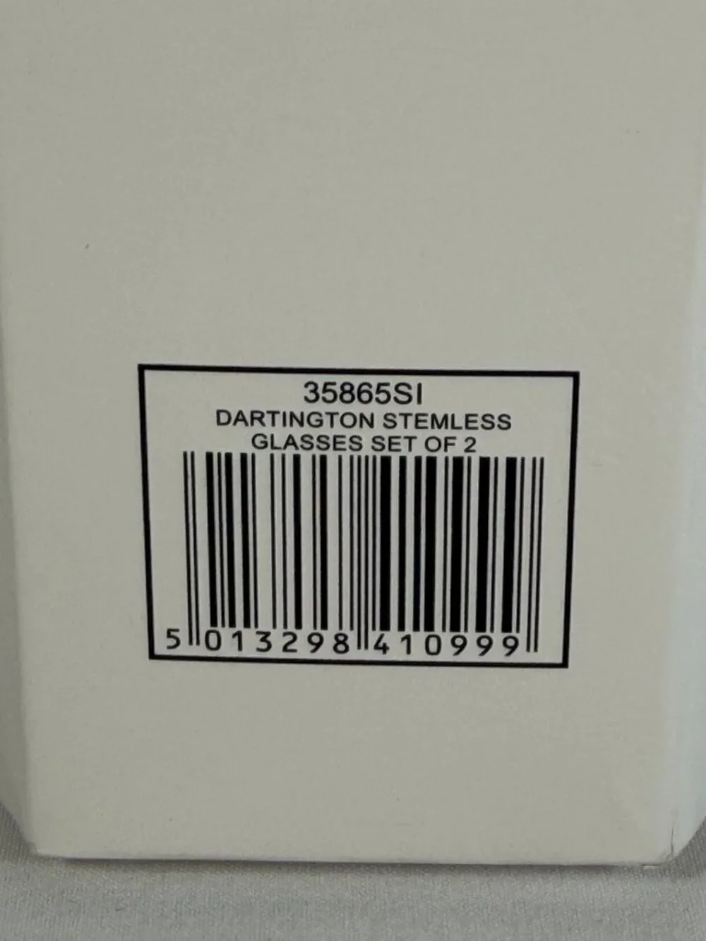 DARTINGTON 2 Stemless Crystal Wine Glasses NEW in Box